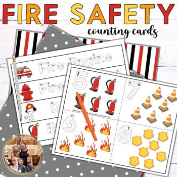 Fire Safety Week Tracing Cards for Numbers 1 to 10 Counting Flash Cards
