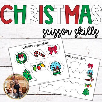 Christmas Scissor Skills for Preschoolers