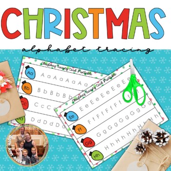 Christmas Lights Alphabet Tracing Cards, Winter Tracing Cards for Preschoolers
