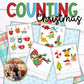 Christmas Counting Worksheets, Winter Counting Cards for Preschoolers