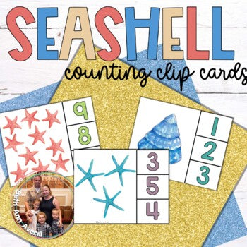 Seashell Counting Clip Cards for a Beach Theme