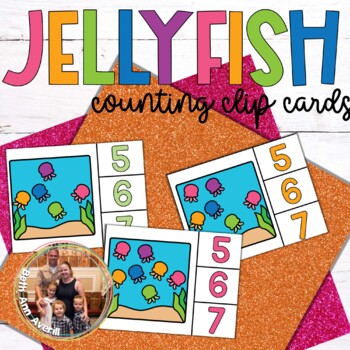 Jellyfish Counting Clip Cards for an Ocean Theme