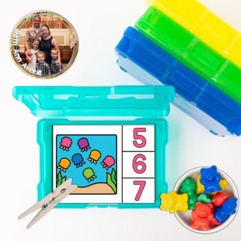 Jellyfish Counting Clip Cards for an Ocean Theme