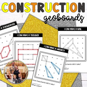 Construction Themed Geoboards for Preschoolers