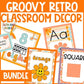 Groovy Retro Boho Classroom Decor Full Set Groovy Theme Classroom Editable