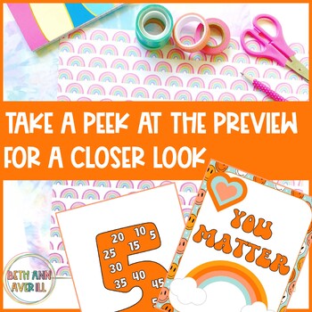 Groovy Retro Boho Classroom Decor Full Set Groovy Theme Classroom Editable