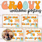 Groovy Boho Welcome Signs Retro Classroom Decor