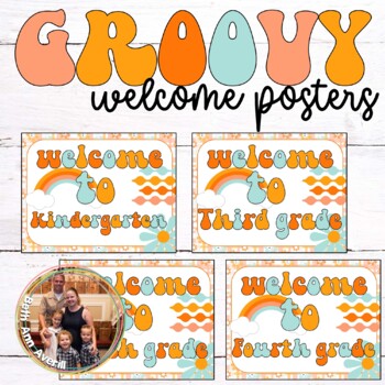 Groovy Boho Welcome Signs Retro Classroom Decor