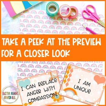 Groovy Boho Affirmation Posters Retro Classroom Decorations