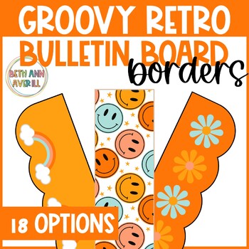 Groovy Boho Borders Retro Classroom Bulletin Board Decorations