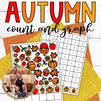 Autumn Count and Graph Math Game for Preschoolers