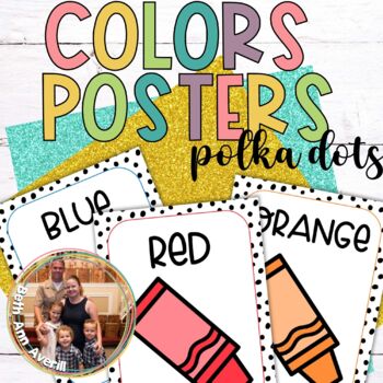 Crayon Color Posters Dotted Classroom Decor Set