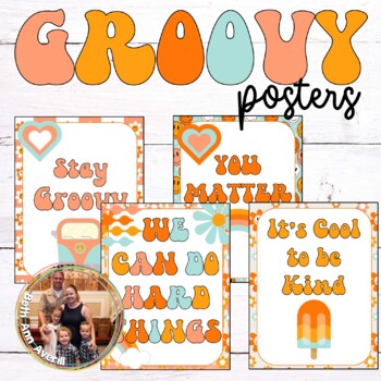 Groovy Boho Retro Posters Classroom Decor