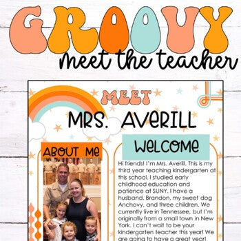 Meet the Teacher Groovy Boho Retro Classroom Decor