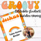 Editable Student Binder Covers in Groovy Boho Retro Theme Take Home Folders