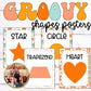 Groovy Boho Shapes Posters Retro Classroom Decor 2d Shapes Posters Kindergarten