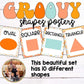 Groovy Boho Shapes Posters Retro Classroom Decor 2d Shapes Posters Kindergarten