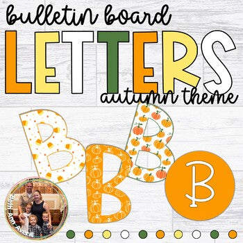 Fall Bulletin Board Letters for Halloween Theme & October Classroom Decor