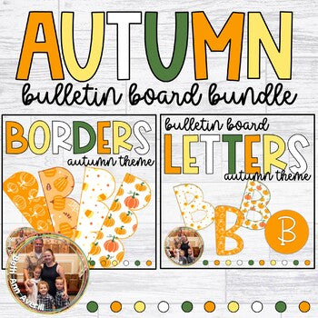 Fall Bulletin Board Borders and Letters Bundle Printable Bulletin Board Letters