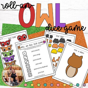 Roll an Owl Game Winter Dice Game Build an Owl Craft Activity