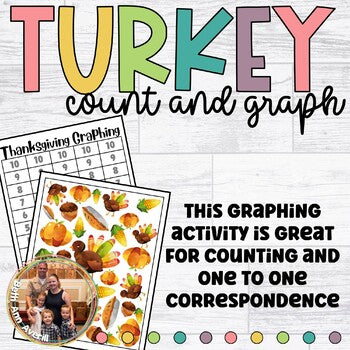 Thanksgiving Math Count and Graph Game for Preschoolers