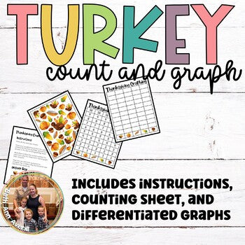 Thanksgiving Math Count and Graph Game for Preschoolers