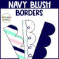 Bulletin Board Borders Navy Mint and Blush Classroom Decor