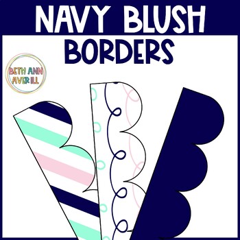 Bulletin Board Borders Navy Mint and Blush Classroom Decor