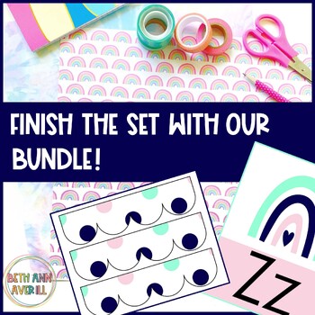 Bulletin Board Borders Navy Mint and Blush Classroom Decor