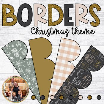 Christmas Bulletin Board Borders Black and Pink Winter Classroom Decor