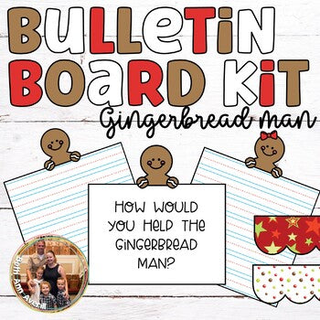 Gingerbread Man Bulletin Board Writing Center Activity and Borders