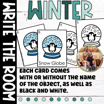Winter Write the Room Kindergarten Writing Center December Write the Room