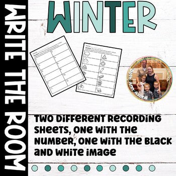 Winter Write the Room Kindergarten Writing Center December Write the Room