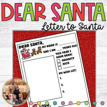 Christmas Letter to Santa Writing Paper with Picture Box