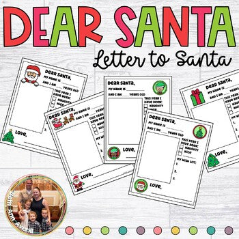 Christmas Letter to Santa Writing Paper with Picture Box