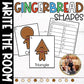Gingerbread Man Write the Room Math Writing Centers with Shapes Recognition