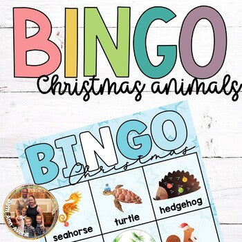 Christmas Bingo Cards for Classroom Parties Featuring Watercolor Animals