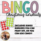 Christmas Bingo Cards for Classroom Parties Featuring Watercolor Animals