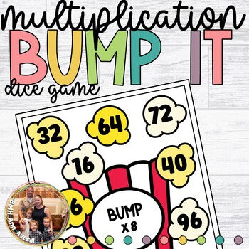 Popcorn Multiplication Math Prinable Multiplication Bump Game Math Dice Popcorn Party – Beth Ann Averill