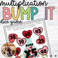 Valentine Math Bump Games for Multiplication Practice Sheets