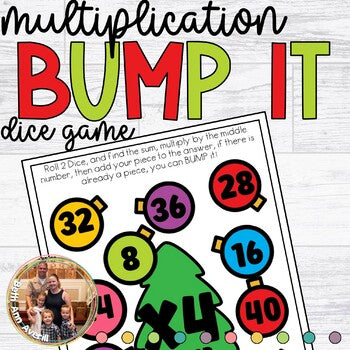 Christmas Multiplication Bump Game Math Dice