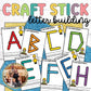 Popsicle Sticks Activities Upper Case Alphabet Letters Craft Task Cards