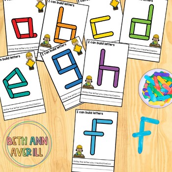 Lower Case Alphabet Letter Building with Craft Sticks