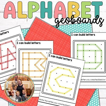 Geoboard Task Cards Uppercase Alphabet