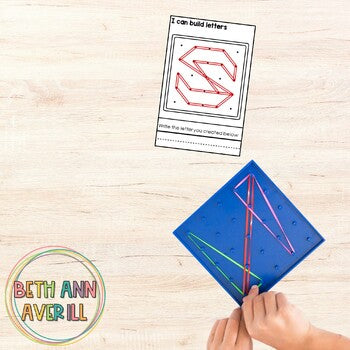 Geoboard Task Cards Lowercase Alphabet