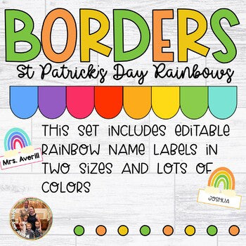 St Pattys Day Bulletin Board Editable Rainbow for St. Patrick's Day