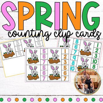 Spring Bunnies Counting Clip Cards