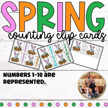 Spring Bunnies Counting Clip Cards