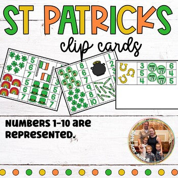St Patrick's Day Counting Clip Cards