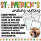 St. Patrick's Day Writing Center March Writing Prompts
